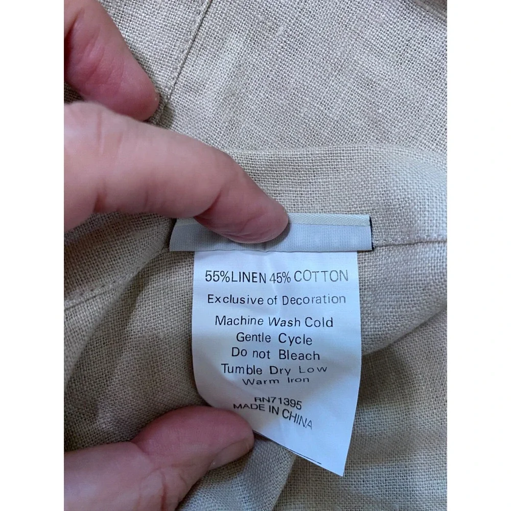 Pottery‎ Barn Pillow Sham Linen Blend Embroidered Butterflies 31